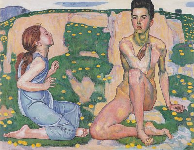 Fruehling von Ferdinand Hodler als Kunstdruck auf Leinwand