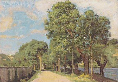 Landschaft an der Jonction bei Genf von Ferdinand Hodler als Kunstdruck auf Leinwand
