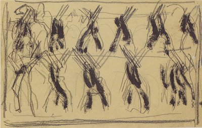 Ziehende Soldaten von Ferdinand-Hodler als Kunstdruck auf Leinwand