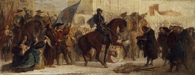 Einzug Maximilian I in Prag von Ferdinand von Piloty als Kunstdruck auf Leinwand