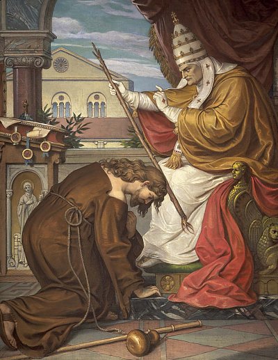 Tannhäuser Beichte von Ferdinand von Piloty als Kunstdruck auf Leinwand