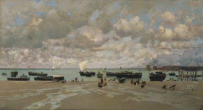 Desembocadura del Bidasoa von Francisco Pradilla Y Ortiz als Kunstdruck auf Leinwand