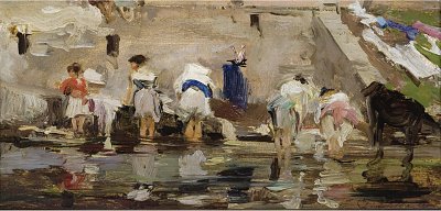 Laundry day von Francisco Pradilla Y Ortiz als Kunstdruck auf Leinwand