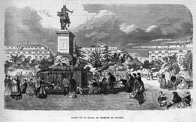Paseo de la Plaza de Oriente en Madrid von Francisco Pradilla Y Ortiz als Kunstdruck auf Leinwand
