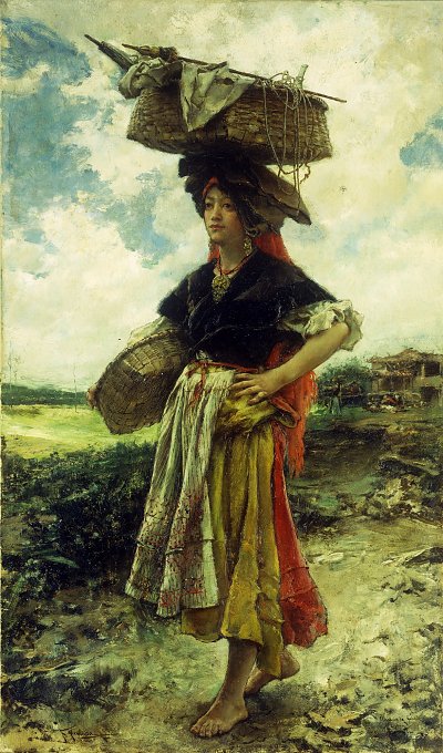 Starting out von Francisco Pradilla Y Ortiz als Kunstdruck auf Leinwand