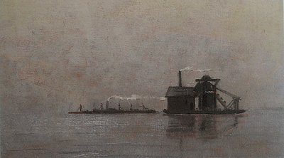Das Baggerschiff von Francois Bocion als Kunstdruck auf Leinwand