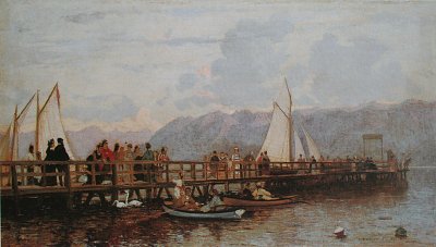 Landesteg in Ouchy von Francois Bocion als Kunstdruck auf Leinwand
