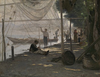 Netzflicker am Genfersee von Francois Bocion als Kunstdruck auf Leinwand