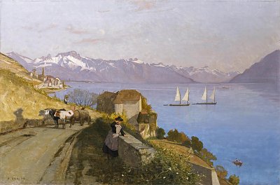 View At The Castle Of Glerolles von Francois Bocion als Kunstdruck auf Leinwand