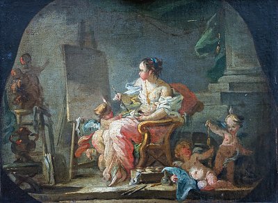 Allegorie de la peinture von Francois Boucher als Kunstdruck auf Leinwand