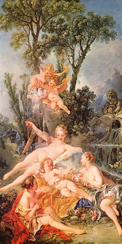 Amor als Gefangener von Francois Boucher als Kunstdruck auf Leinwand