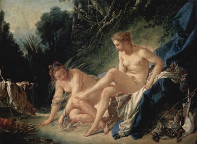 Diane sortant du bain von Francois Boucher als Kunstdruck auf Leinwand