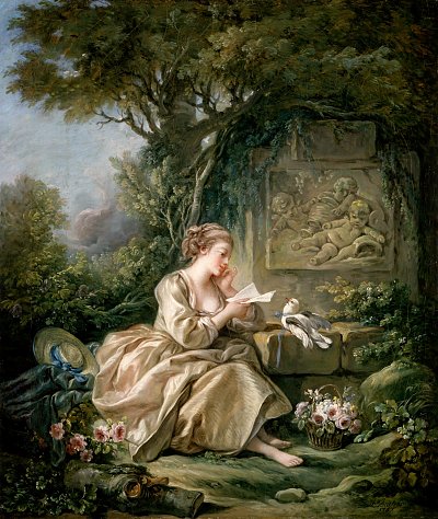Die heimliche Botschaft von Francois Boucher als Kunstdruck auf Leinwand