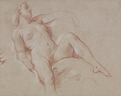Female Nude on a Dolphin von Francois Boucher als Kunstdruck auf Leinwand