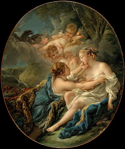 Jupiter in the Guise of Diana and Callisto von Francois Boucher als Kunstdruck auf Leinwand
