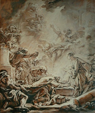 L Adoration des Mages von Francois Boucher als Kunstdruck auf Leinwand