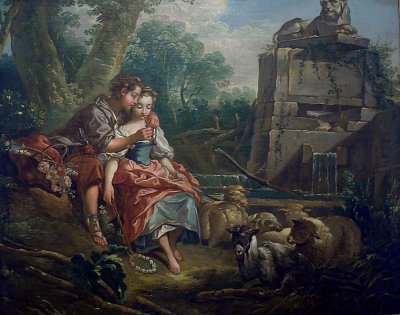 L agreable leçon von Francois Boucher als Kunstdruck auf Leinwand