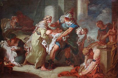 Le Jeune Pyrrhus sauve von Francois Boucher als Kunstdruck auf Leinwand