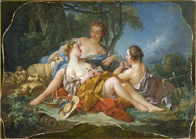 Les Confidences Pastorales von Francois Boucher als Kunstdruck auf Leinwand