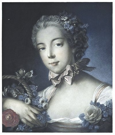 Portrait of a Young Woman von Francois Boucher als Kunstdruck auf Leinwand