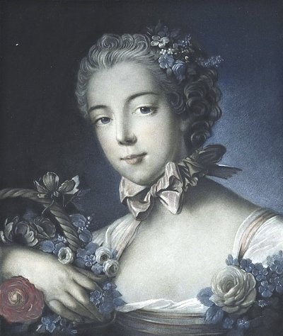 Portrait of a Young Woman von Francois Boucher als Kunstdruck auf Leinwand