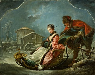 Winter von Francois Boucher als Kunstdruck auf Leinwand