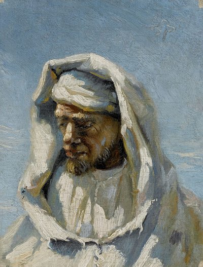 Bildnis eines Beduinen von Frank Buchser als Kunstdruck auf Leinwand