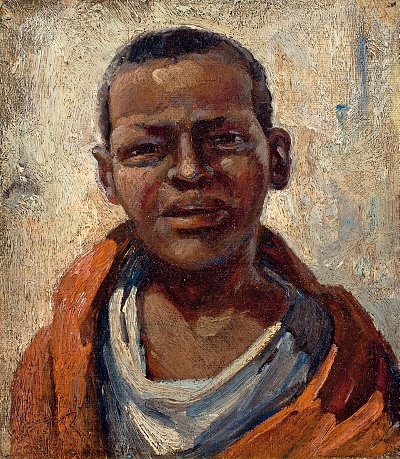 Brustbildnis eines Nordafrikaners von Frank Buchser als Kunstdruck auf Leinwand