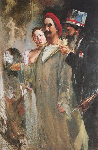 Kritik von Frank Buchser als Kunstdruck auf Leinwand