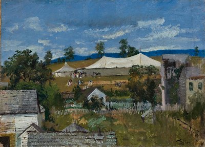 Zirkuszelt in Woodstock von Frank Buchser als Kunstdruck auf Leinwand