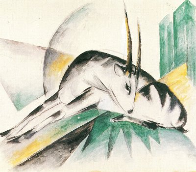 Antilope Gazelle von Franz Marc als Kunstdruck auf Leinwand