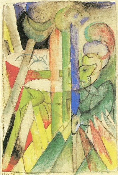 Bergziegen von Franz Marc als Kunstdruck auf Leinwand