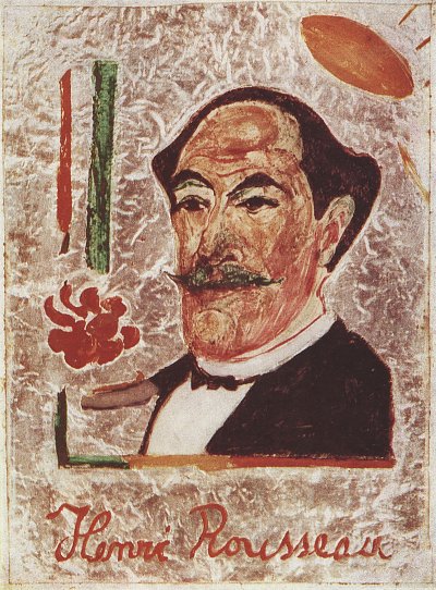 Bildnis Henri Rousseau von Franz Marc als Kunstdruck auf Leinwand