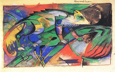 Chamaeleon von Franz Marc als Kunstdruck auf Leinwand