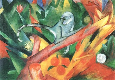 Das Aeffchen von Franz Marc als Kunstdruck auf Leinwand