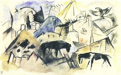 Das arme Land Tirol von Franz Marc als Kunstdruck auf Leinwand