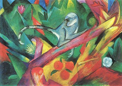 Der Affe von Franz Marc als Kunstdruck auf Leinwand