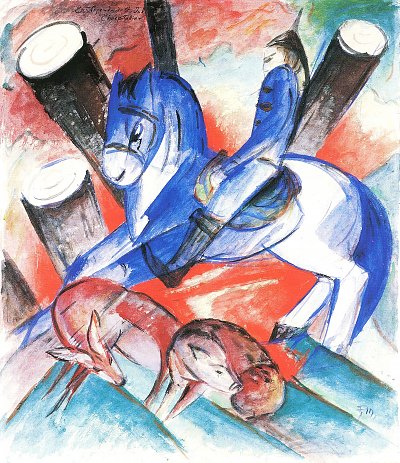 Der heilige Julian von Franz Marc als Kunstdruck auf Leinwand