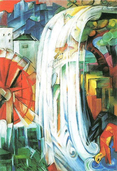 Die verzauberte Muehle von Franz Marc als Kunstdruck auf Leinwand