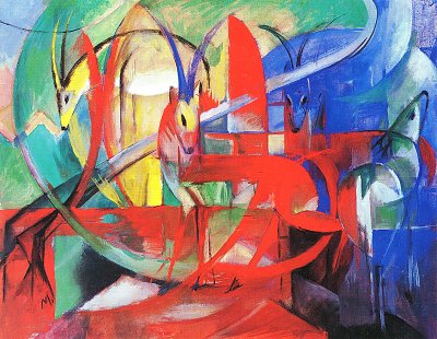 Gazelle von Franz Marc als Kunstdruck auf Leinwand