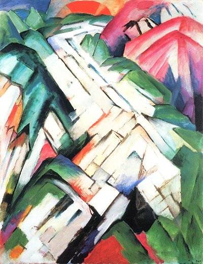 Gebirge Landschaft von Franz Marc als Kunstdruck auf Leinwand