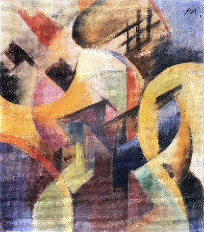 Kleine Komposition 1 von Franz Marc als Kunstdruck auf Leinwand