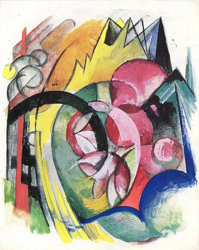 Kleine Komposition von Franz Marc als Kunstdruck auf Leinwand