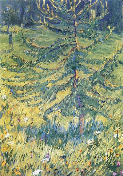 Laerchenbaeumchen von Franz Marc als Kunstdruck auf Leinwand