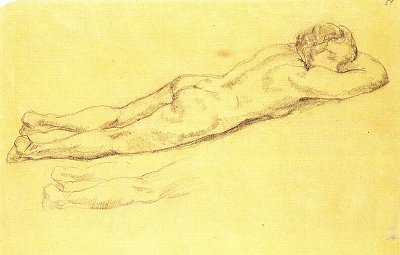 Liegender Akt von Franz Marc als Kunstdruck auf Leinwand