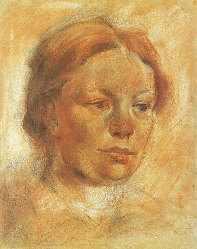 Maedchenkopf Bildnis Maria Franck von Franz Marc als Kunstdruck auf Leinwand