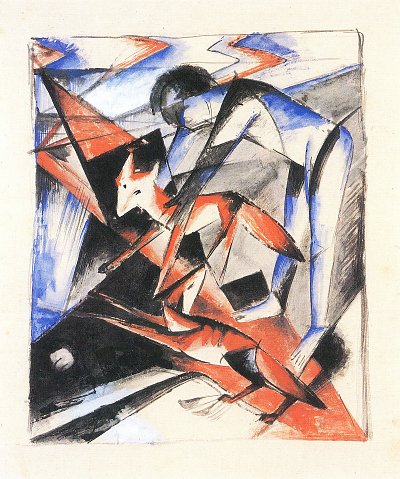 Noah mit den Fuechsen von Franz Marc als Kunstdruck auf Leinwand