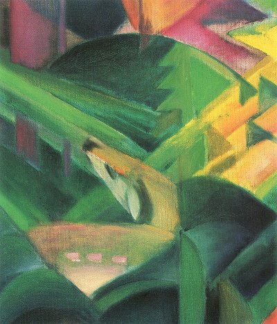Reh im Klostergarten Detail von Franz Marc als Kunstdruck auf Leinwand