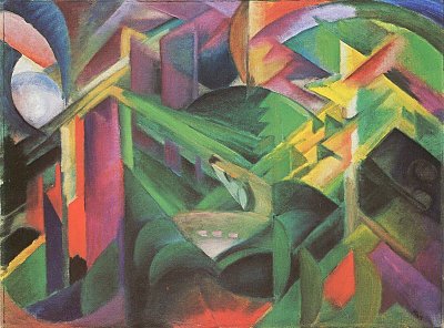 Reh im Klostergarten von Franz Marc als Kunstdruck auf Leinwand