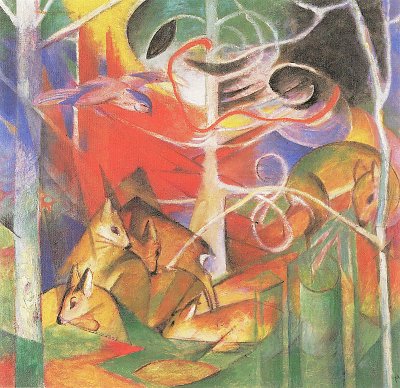 Reh im Walde 1 von Franz Marc als Kunstdruck auf Leinwand